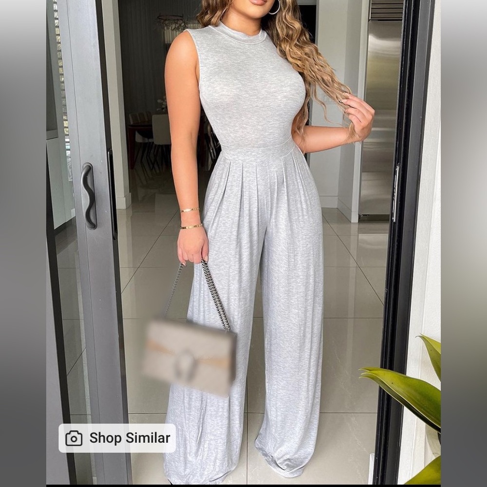 1 piece grey jumpsuit